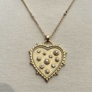 Jane Win “Love is in the Air” pendant and chain. Gold Heart Pendant Necklace